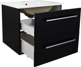 Comodo Kúpeľňová skrinka s keramickým umývadlom Emilio B 60 - čierna