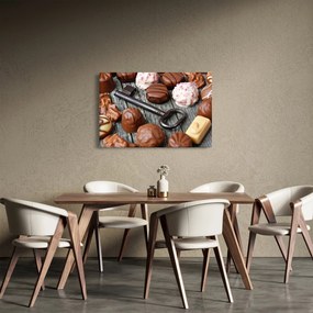 Obraz čokolády a kľúče (90x60 cm)