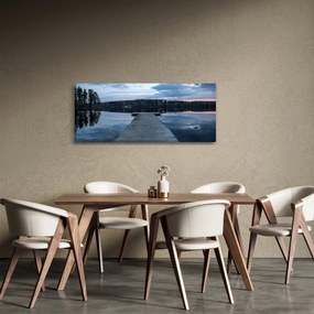 Obraz - Mólo na jazere (120x50 cm)