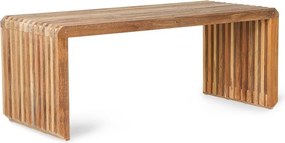 Prírodná drevená teaková lamelová lavica Slatted - 96*43*38 cm