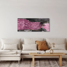 Obraz - Ružovo-čierna abstrakcia (120x50 cm)