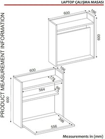 Pracovný stôl Laptop White and Walnut