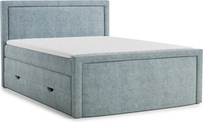 Svetlomodrá boxspring posteľ s úložným priestorom 180x200 cm Fresco – Maison de Rêve