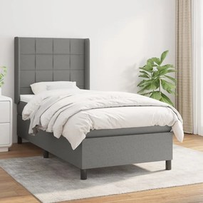 Boxspring posteľ s matracom tmavosivá 90x190 cm látka 3131394