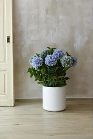Umelá hortenzia HYDRANGEA v bielom kvetináči, výška 90 cm, modrá