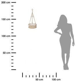 Závesný držiak na kvetináč MAKARY 60 cm béžový