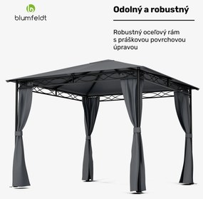 Blumfeldt Mondo, záhradný altánok, párty stan, oceľ, polyester, tmavosivý