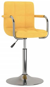 vidaXL Jedálenská stolička žltá látková