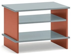 Nočný stolík s poličkami v tehlovo-sivej farbe Inari – Teulat