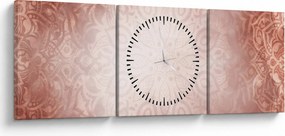 Obraz - Ružová mandala (s hodinami) (90x30 cm)