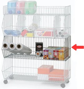 Drôtený hrabací kôš, stohovací, 320 x 605 x 430 mm