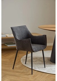 Tmavosivé čalúnené jedálenské kreslo Bonita – Actona