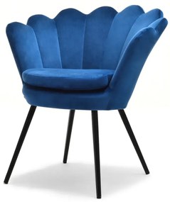 Jedálenská stolička SHELL modrá + čierne nožičky