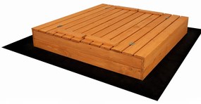 Detské drevené uzatvárateľné pieskovisko s lavičkami a strieškou Baby Mix 120x120 cm sivé