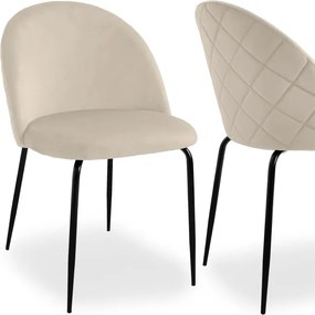 Jedálenská stolička FARGO zamatová, čierna / béžová