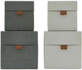 MONOGRAPH Úložný box (kocka) Dark grey/Beige Tmavošedý - menší