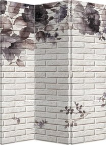 Paraván - Múr s kyticou (126x170 cm)