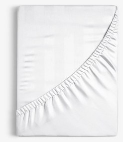 Goldea damašková napínacia plachta - biele prúžky so saténovým leskom 80 x 200 cm
