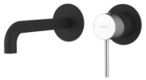 Sapho Sapho, ULTRASAN 2-prvková podomietková umývadlová batéria, hubica 20cm, čierná mat/chróm, UT018VBC