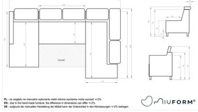 Tmavosivá rozkladacia rohová pohovka (ľavý roh) Sweet Harmony – Miuform