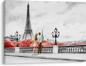 Obraz - Milenci v Paríži (70x50 cm)