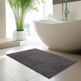 Kúpeľňový koberček WAVES 400 tmavosivý