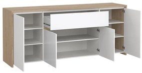 Biela/v prírodnej farbe komoda v dekore duba 197x84x48 cm Next – Tvilum