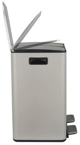 Taupe oceľový odpadkový kôš 2x20 l na triedený odpad/nášľapný Aliya – Spirella