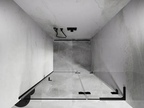 Mexen, Mexen Lunar L výklopné pravé sprchové dvere 110 cm, transparentné, čierne - 834L-110-000-70-00-P