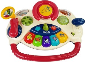 LEAN Toys Interaktívne detské chodítko Volant 3 v 1 Zvukové melódie Telefónne zvieratká pre bábätká