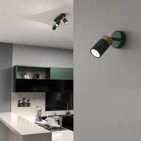 Nástenné bodové svietidlo JOKER 1xGU10/25W/230V zelená/zlatá