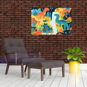 Obraz - Veselí dinosaury (90x60 cm)