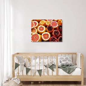 Sklenený obraz pomarančov a granátových jabĺk (70x50 cm)