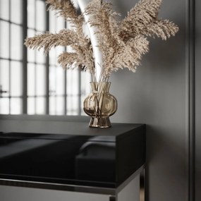 TOALETNÝ STOLÍK EMELINE ČIERNY LESK + CHRÓM LED ZRKADLO PRAVÉ