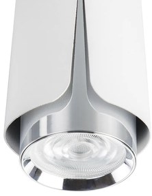 Stropné svietidlo Flower, 1x biele/chrómové kovové tienidlo