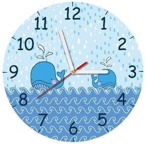 Gario Detské hodiny Modré veľryby Veľkosť: 30 x 30 cm