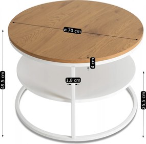 Konferenčný stolík Blanquendo (dub + biela) . Akcia -23%. Vlastná spoľahlivá doprava až k Vám domov. 1119099
