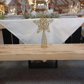 DECOLED Hviezda na vrchole stromu, zlatá, 18 x 30 cm