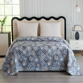 Prehoz na posteľ SNOWFLAKE, modrosivý Rozmer: 170 x 210 cm