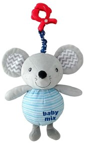 Baby Mix Detská plyšová hračka s hracím strojkem aklipom Myška, 24 cm