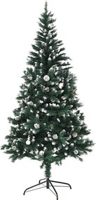 Vianočný stromček so šiškami, posnežený, 180 cm, CHRISTMAS TYP 4