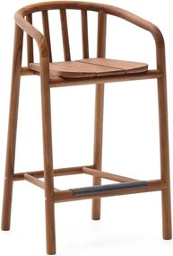 Drevená záhradná barová stolička v prírodnej farbe Turqueta – Kave Home
