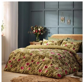 Posteľná bielizeň „House Of Bloom Poppy Super King Size Duvet Set Sage", 220 x 260 cm