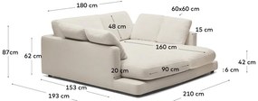 Krémová pohovka 210 cm Gala – Kave Home