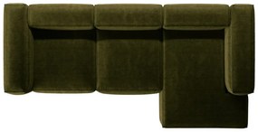 Zelená menčestrová rohová pohovka (pravý roh/s leňoškou) Bergamo – Cosmopolitan Design