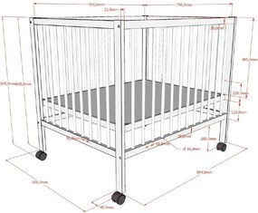 Hnedá detská ohrádka z bukového dreva 95x75 cm Dino – Vipack