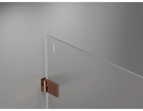 Mexen Lunar-B, výklopný sprchový kút ľavý 85 x 70 cm, 8mm číre sklo, profil ružové zlato, 832-085-070-60-00-L