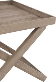 Hnedý drevený odkladací stolík s podnosom Butlertray - 52*52*46cm