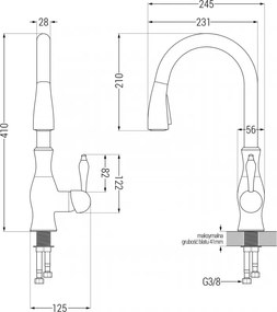 Mexen Savita - Vysoká batéria/drezová, Béžová, 672601-69