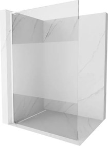 Mexen Kioto L, sprchová zástena Walk-In 100 x 200 cm, 8mm číre sklo-námraza, biely profil, 800-100-103-20-35